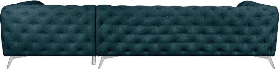 Leonique Chesterfield-bank Glynis L-vorm luxueuze capitonnage moderne chesterfield look kleur van de poten ter keuze - Foto 13