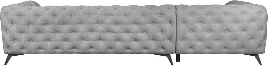 Leonique Chesterfield-bank Glynis L-vorm luxueuze capitonnage moderne chesterfield look kleur van de poten ter keuze - Foto 14