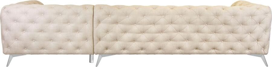 Leonique Chesterfield-bank Glynis L-vorm luxueuze capitonnage moderne chesterfield look kleur van de poten ter keuze - Foto 14