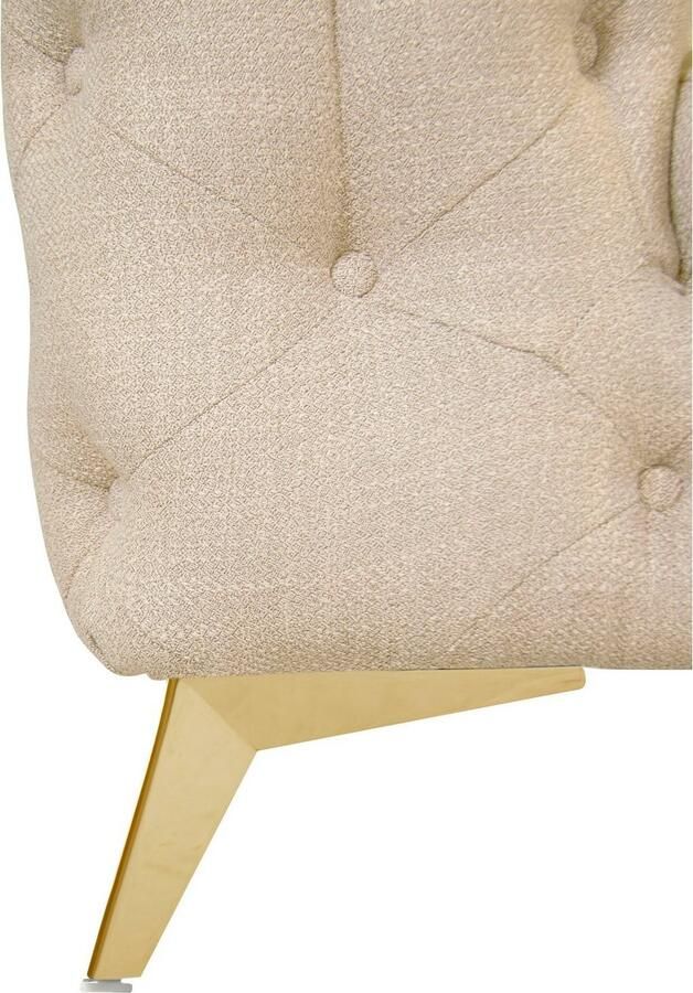 Leonique Chesterfield-bank Glynis L-vorm luxueuze capitonnage moderne chesterfield look kleur van de poten ter keuze