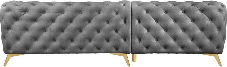 Leonique Chesterfield-bank Glynis L-vorm luxueuze capitonnage moderne chesterfield look kleur van de poten ter keuze - Foto 12