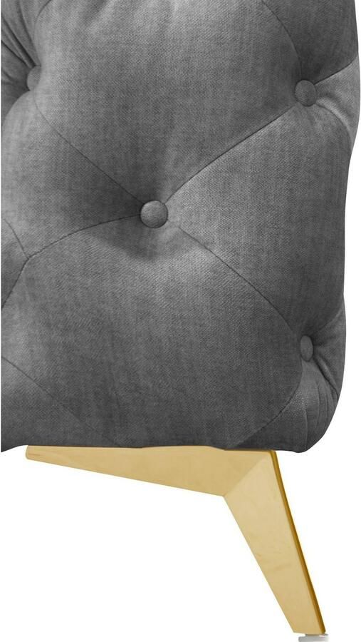 Leonique Chesterfield-bank Glynis L-vorm luxueuze capitonnage moderne chesterfield look kleur van de poten ter keuze - Foto 2