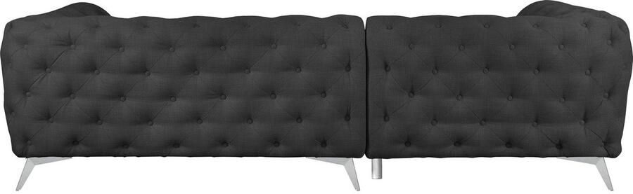 Leonique Chesterfield-bank Glynis L-vorm luxueuze capitonnage moderne chesterfield look kleur van de poten ter keuze - Foto 10