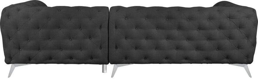 Leonique Chesterfield-bank Glynis L-vorm luxueuze capitonnage moderne chesterfield look kleur van de poten ter keuze - Foto 11