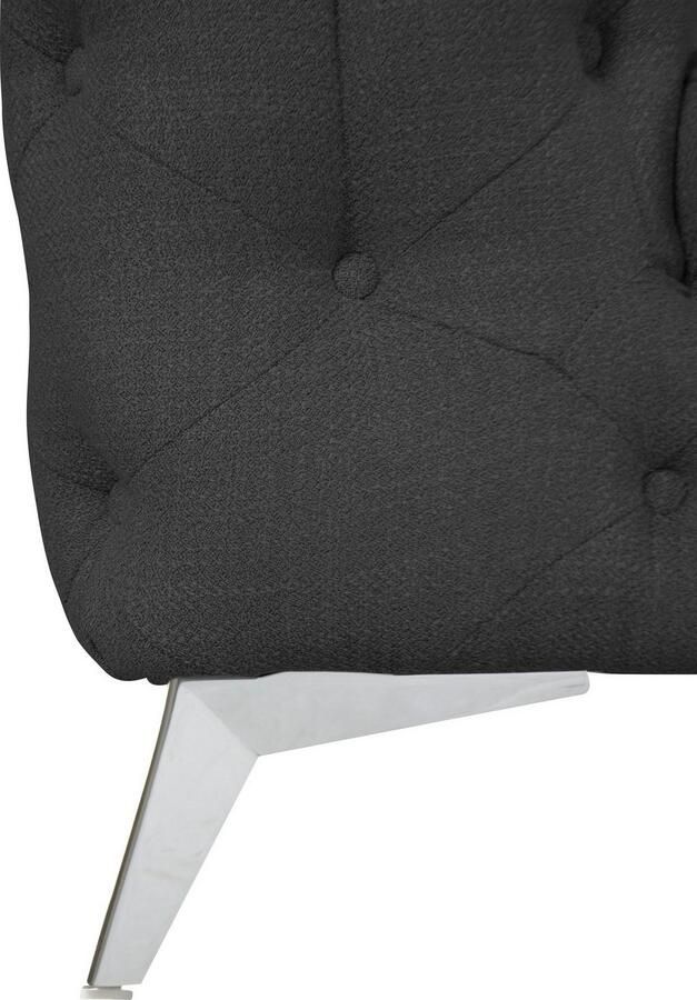 Leonique Chesterfield-bank Glynis L-vorm luxueuze capitonnage moderne chesterfield look kleur van de poten ter keuze