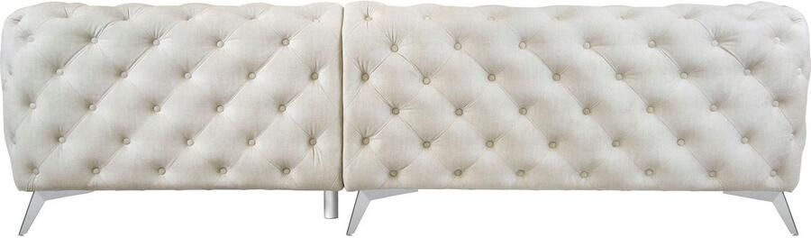 Leonique Chesterfield-bank Glynis L-vorm luxueuze capitonnage moderne chesterfield look kleur van de poten ter keuze - Foto 12