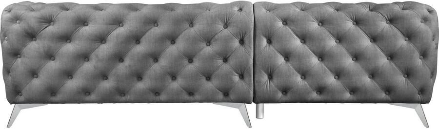 Leonique Chesterfield-bank Glynis L-vorm luxueuze capitonnage moderne chesterfield look kleur van de poten ter keuze - Foto 12