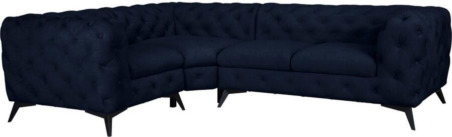 Leonique Chesterfield-bank Glynis L-vorm luxueuze capitonnage moderne chesterfield look kleur van de poten ter keuze - Foto 11