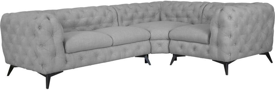 Leonique Chesterfield-bank Glynis L-vorm luxueuze capitonnage moderne chesterfield look kleur van de poten ter keuze - Foto 9