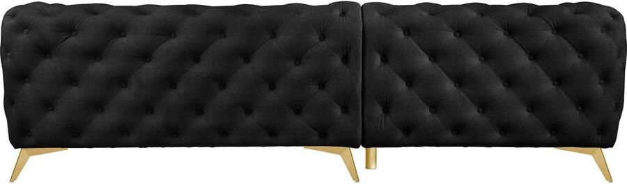 Leonique Chesterfield-bank Glynis L-vorm luxueuze capitonnage moderne chesterfield look kleur van de poten ter keuze - Foto 13
