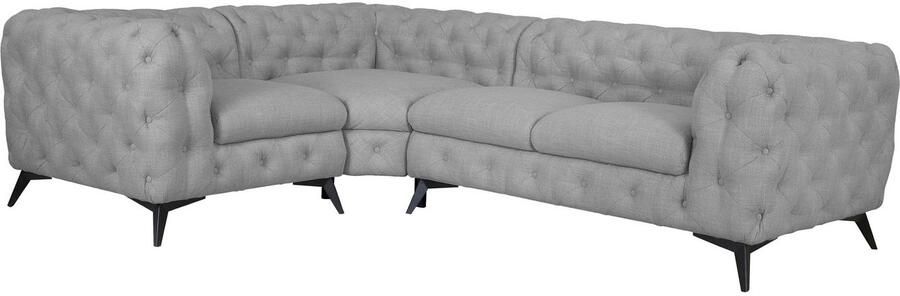 Leonique Chesterfield-bank Glynis L-vorm luxueuze capitonnage moderne chesterfield look kleur van de poten ter keuze - Foto 10