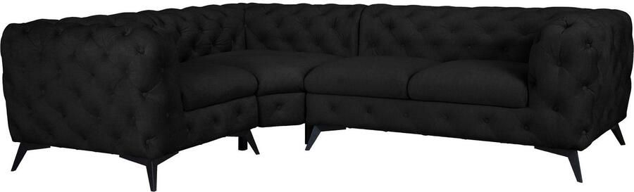 Leonique Chesterfield-bank Glynis L-vorm luxueuze capitonnage moderne chesterfield look kleur van de poten ter keuze - Foto 11