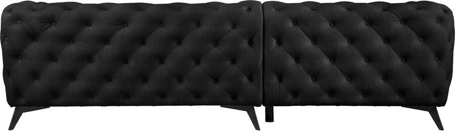 Leonique Chesterfield-bank Glynis L-vorm luxueuze capitonnage moderne chesterfield look kleur van de poten ter keuze - Foto 13