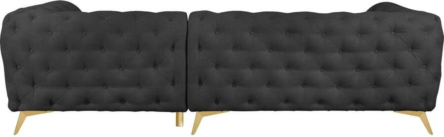 Leonique Chesterfield-bank Glynis L-vorm luxueuze capitonnage moderne chesterfield look kleur van de poten ter keuze - Foto 11