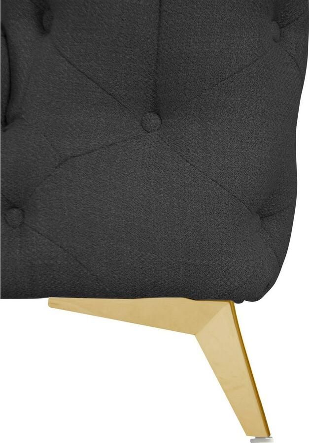 Leonique Chesterfield-bank Glynis L-vorm luxueuze capitonnage moderne chesterfield look kleur van de poten ter keuze