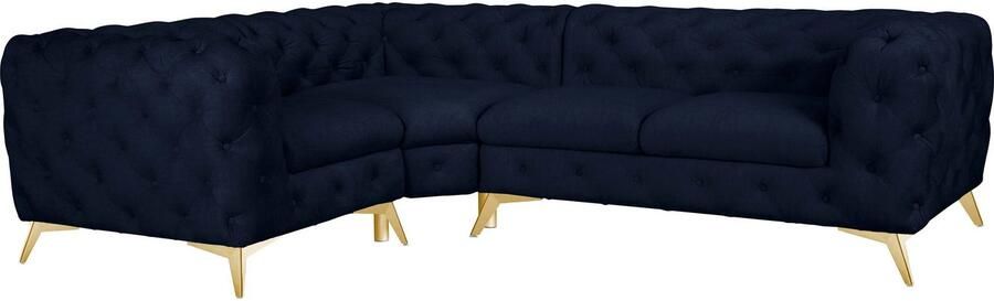 Leonique Chesterfield-bank Glynis L-vorm luxueuze capitonnage moderne chesterfield look kleur van de poten ter keuze - Foto 10