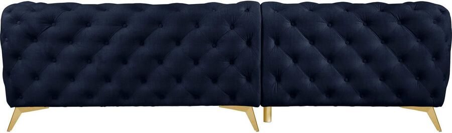 Leonique Chesterfield-bank Glynis L-vorm luxueuze capitonnage moderne chesterfield look kleur van de poten ter keuze - Foto 12