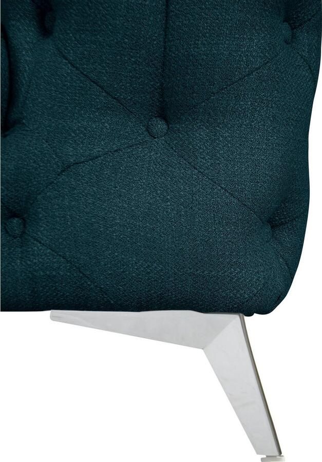 Leonique Chesterfield-bank Glynis L-vorm luxueuze capitonnage moderne chesterfield look kleur van de poten ter keuze