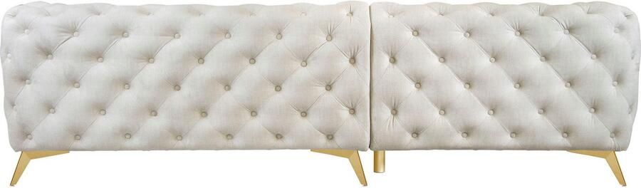 Leonique Chesterfield-bank Glynis L-vorm luxueuze capitonnage moderne chesterfield look kleur van de poten ter keuze - Foto 13