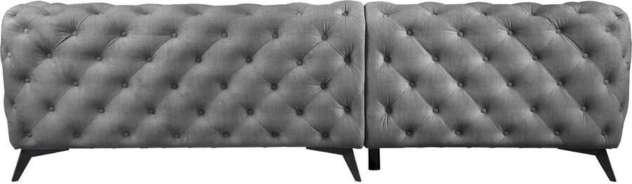 Leonique Chesterfield-bank Glynis L-vorm luxueuze capitonnage moderne chesterfield look kleur van de poten ter keuze - Foto 12