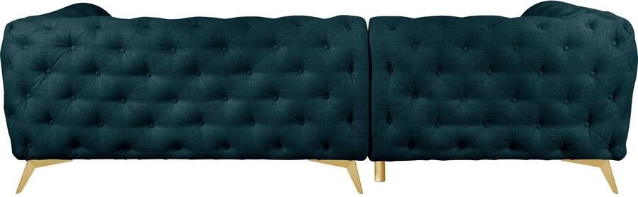 Leonique Chesterfield-bank Glynis L-vorm luxueuze capitonnage moderne chesterfield look kleur van de poten ter keuze - Foto 11