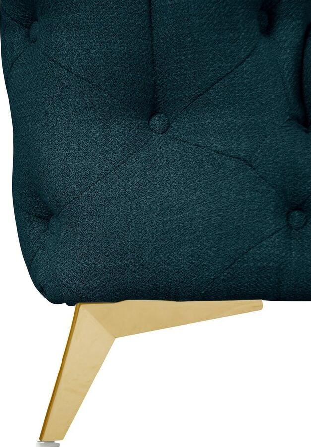 Leonique Chesterfield-bank Glynis L-vorm luxueuze capitonnage moderne chesterfield look kleur van de poten ter keuze