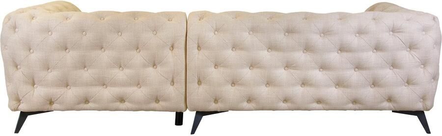 Leonique Chesterfield-bank Glynis L-vorm luxueuze capitonnage moderne chesterfield look kleur van de poten ter keuze - Foto 12