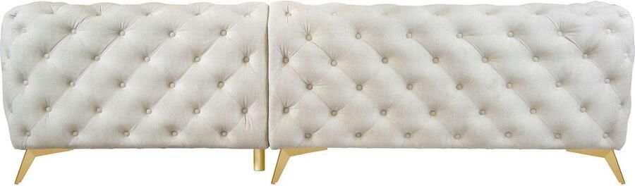 Leonique Chesterfield-bank Glynis L-vorm luxueuze capitonnage moderne chesterfield look kleur van de poten ter keuze - Foto 12