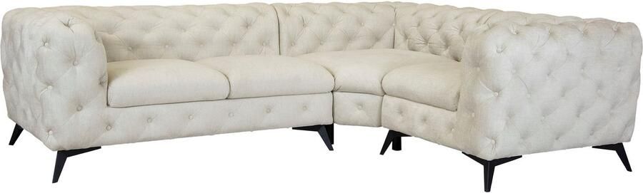 Leonique Chesterfield-bank Glynis L-vorm luxueuze capitonnage moderne chesterfield look kleur van de poten ter keuze - Foto 11