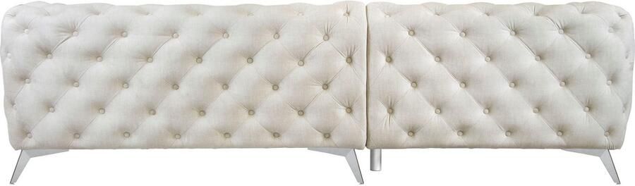 Leonique Chesterfield-bank Glynis L-vorm luxueuze capitonnage moderne chesterfield look kleur van de poten ter keuze - Foto 13