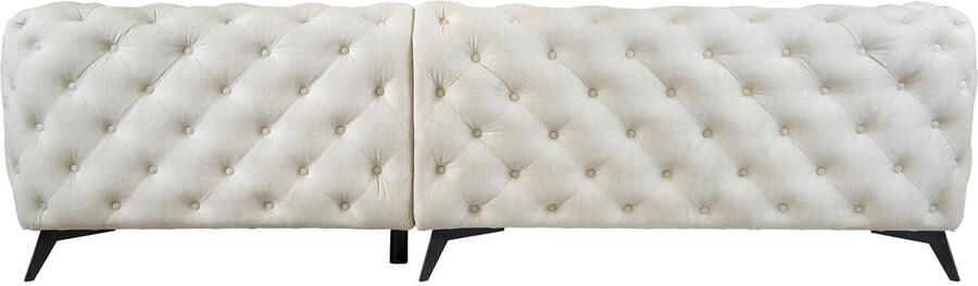 Leonique Chesterfield-bank Glynis L-vorm luxueuze capitonnage moderne chesterfield look kleur van de poten ter keuze - Foto 13