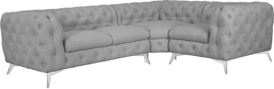 Leonique Chesterfield-bank Glynis L-vorm luxueuze capitonnage moderne chesterfield look kleur van de poten ter keuze - Foto 7