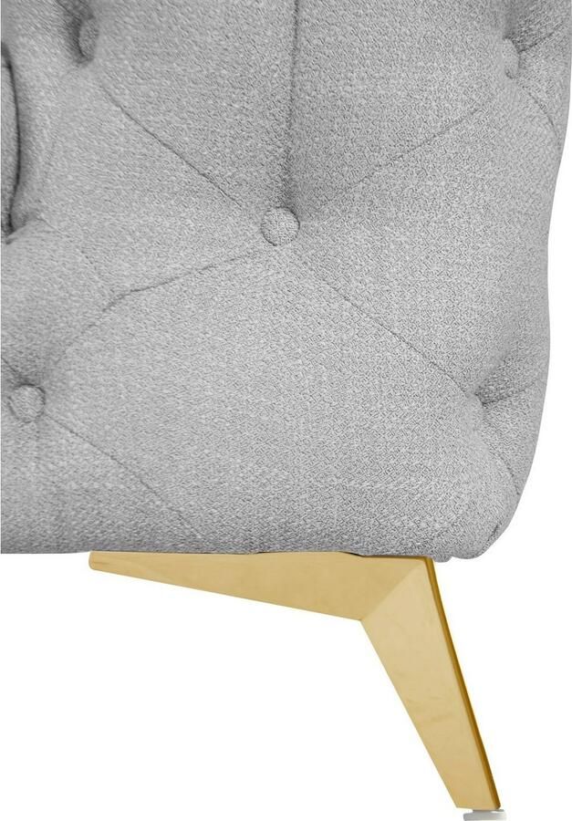 Leonique Chesterfield-bank Glynis L-vorm luxueuze capitonnage moderne chesterfield look kleur van de poten ter keuze