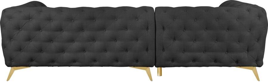 Leonique Chesterfield-bank Glynis L-vorm luxueuze capitonnage moderne chesterfield look kleur van de poten ter keuze - Foto 10