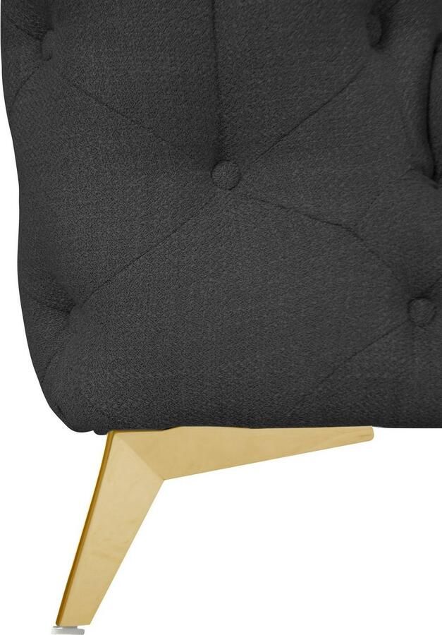 Leonique Chesterfield-bank Glynis L-vorm luxueuze capitonnage moderne chesterfield look kleur van de poten ter keuze