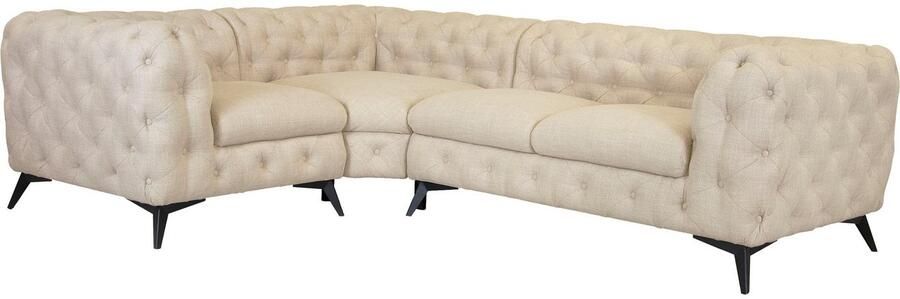 Leonique Chesterfield-bank Glynis L-vorm luxueuze capitonnage moderne chesterfield look kleur van de poten ter keuze - Foto 10