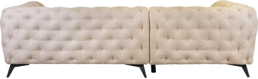 Leonique Chesterfield-bank Glynis L-vorm luxueuze capitonnage moderne chesterfield look kleur van de poten ter keuze - Foto 12