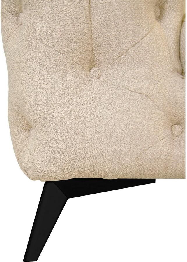 Leonique Chesterfield-bank Glynis L-vorm luxueuze capitonnage moderne chesterfield look kleur van de poten ter keuze