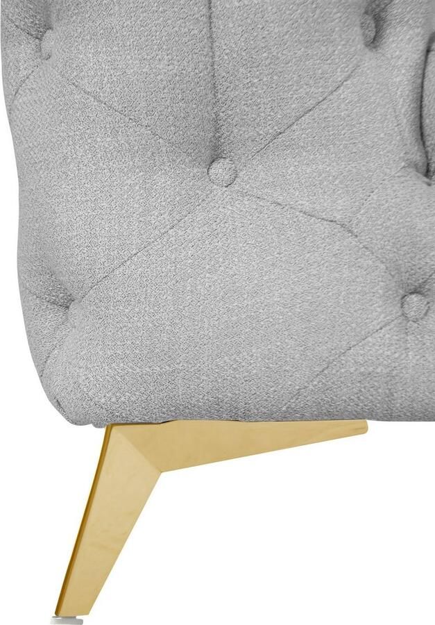 Leonique Chesterfield-bank Glynis L-vorm luxueuze capitonnage moderne chesterfield look kleur van de poten ter keuze