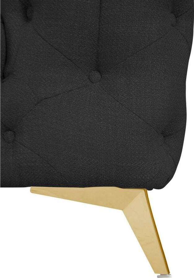 Leonique Chesterfield-bank Glynis L-vorm luxueuze capitonnage moderne chesterfield look kleur van de poten ter keuze