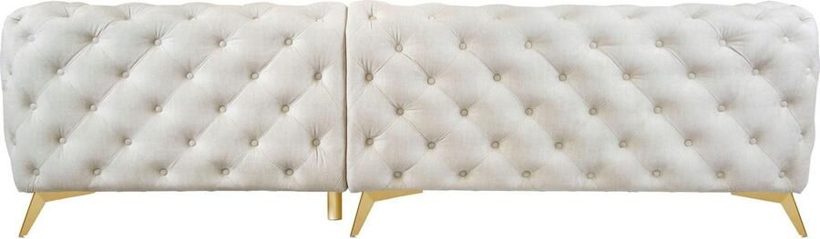 Home affaire Chesterfield-bank Hoekbank GLYNIS L-vorm met golfvering afmetingen B D H 264 264 75cm luxueuze capitonnage moderne chesterfield look kleur van de poten ter keuze - Foto 7