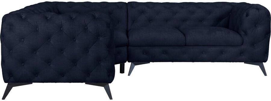 Leonique Chesterfield-bank Glynis L-vorm luxueuze capitonnage moderne chesterfield look kleur van de poten ter keuze - Foto 7