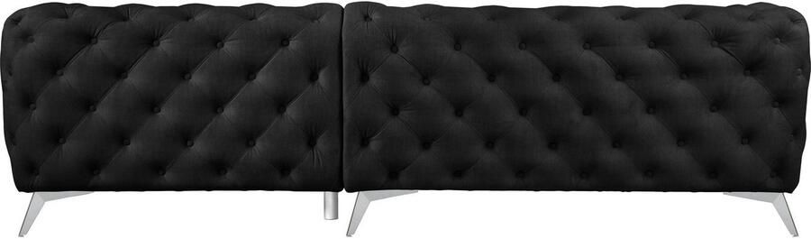 Home affaire Chesterfield-bank Hoekbank GLYNIS L-vorm met golfvering afmetingen B D H 264 264 75cm luxueuze capitonnage moderne chesterfield look kleur van de poten ter keuze - Foto 7