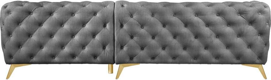 Home affaire Chesterfield-bank Hoekbank GLYNIS L-vorm met golfvering afmetingen B D H 264 264 75cm luxueuze capitonnage moderne chesterfield look kleur van de poten ter keuze - Foto 7