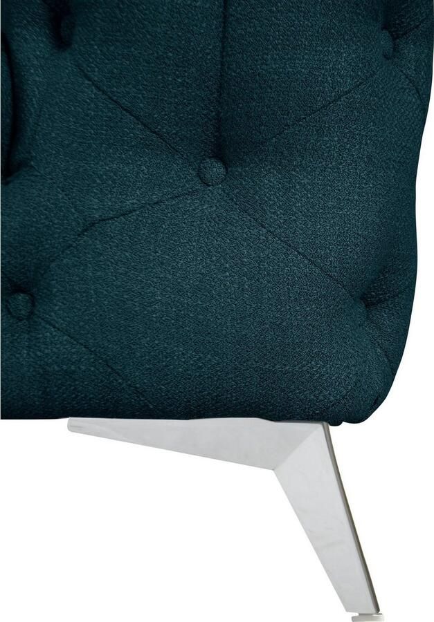 Leonique Chesterfield-bank Glynis L-vorm luxueuze capitonnage moderne chesterfield look kleur van de poten ter keuze