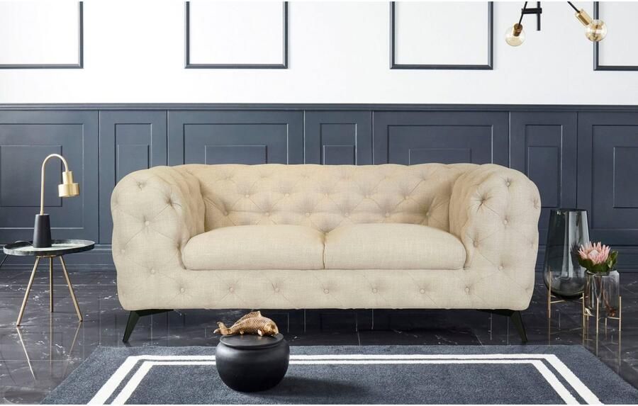 Leonique Chesterfield-bank Glynis luxueuze capitonnage moderne chesterfield look kleur van de poten ter keuze - Foto 8