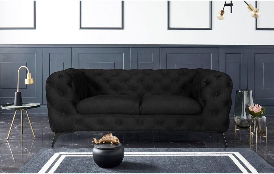 Leonique Chesterfield-bank Glynis luxueuze capitonnage moderne chesterfield look kleur van de poten ter keuze - Foto 5