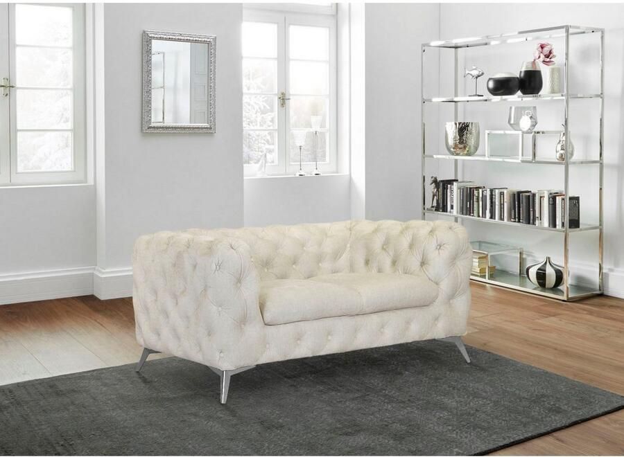 Leonique Chesterfield-bank Glynis luxueuze capitonnage moderne chesterfield look kleur van de poten ter keuze - Foto 2