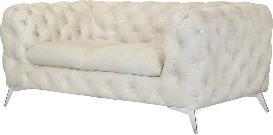Leonique Chesterfield-bank Glynis luxueuze capitonnage moderne chesterfield look kleur van de poten ter keuze - Foto 8