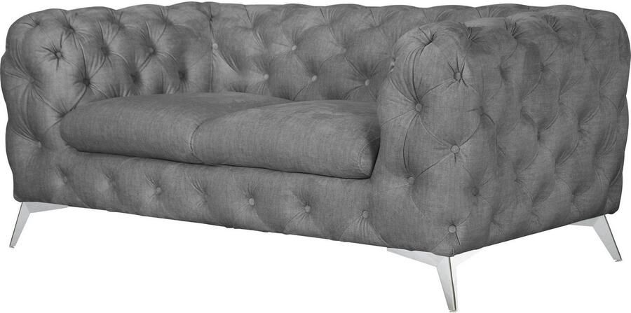 Home affaire Chesterfield-bank Glynis luxueuze capitonnage moderne chesterfield look kleur van de poten ter keuze - Foto 6